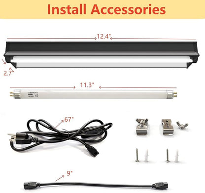 Leoterra T5 8W 10.0 UVB Reptile Light Fixture and Bulb Kit, High Output UVB/UVA Lighting System Linkable Design,Multiple Mounting Options for Bearded Dragons, Tortoises, Uromastyx - Plug and Play