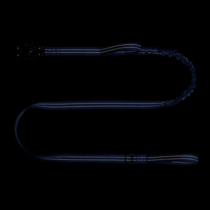 ICEFANG Tactical Dog Leash,K9 Training Walking Bungee Lead with 2 Control Handle,Heavy Duty Quick Release Metal Clasp,for Medium Large Breed (Reflective Blue, 6 FT)