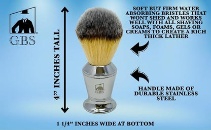 GENTS Men's Grooming Shaving Kit - Butterfly DE Safety Razor, Badger Bristles Brush, Chrome Shaving Soap Bowl, Shaving Soap, Brush and Razor Stand With 10 DE Blades