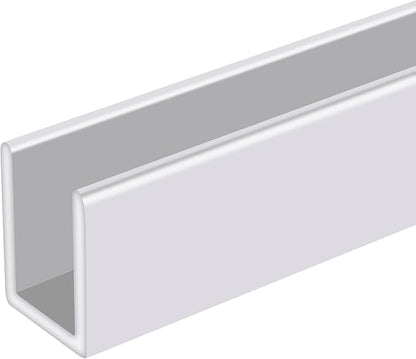 Brixwell SDCD38W-XCP5 White 3/8" Fixed Panel Shower Door Deep U-Channel