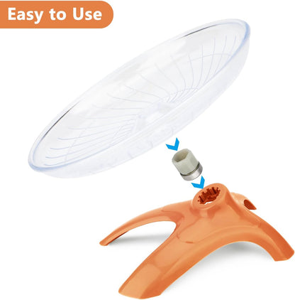 Hamster Wheel Silent Hamster Exercise Wheel Running Spinner Hamster Flying Saucer for Hamsters Gerbils Mice and Other Small Pets (Orange)