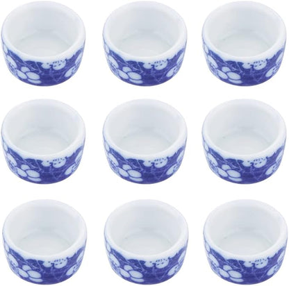 DQITJ 9 Pcs Spider Micro Ceramic Water Bowl, Hermit Crab Mini Dish for Spider Tarantula Hermit Crab Millipede Tiny Reptile