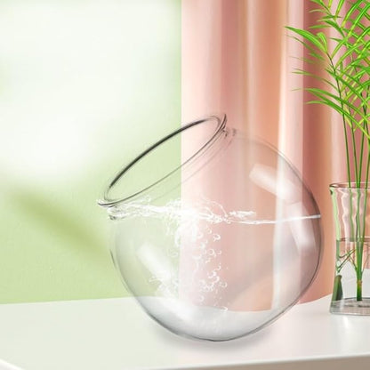 Mini Transparent Plastic Fish Bowl, Decorative Betta Fish Plant, Desktop Bookshelf Aquarium, Small Size