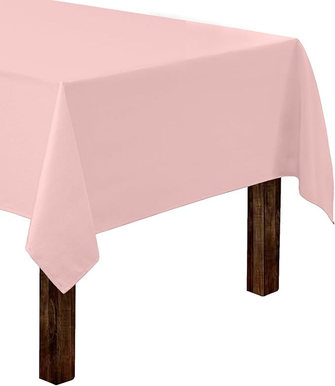 Gee Di Moda Rectangle Tablecloth - 60 x 84 Inch Pink Table Cloth for 5 Foot Rectangle Tables - Heavy Duty Washable Fabric - for Holiday Party, Dinner, Weddings, Baby Shower & Events
