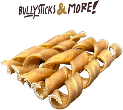 BULLYSTICKS & MORE 6 Inch Beef Collagen Springs for Dogs (10 Count) - No Hide Bones - Bully Springs Dog Chews