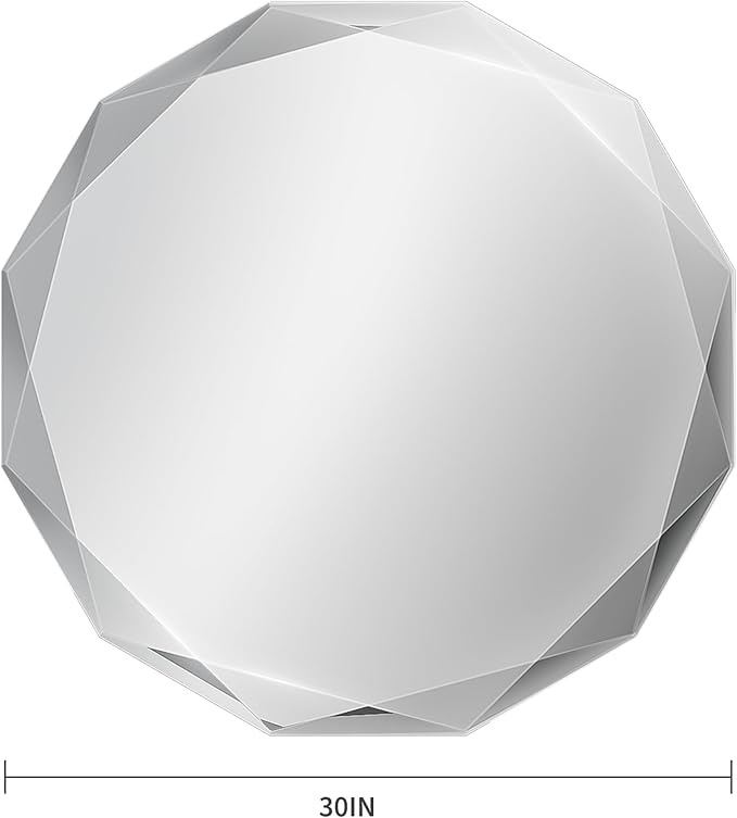 Suidia Bathroom Mirror, Frameless Bathroom Mirror