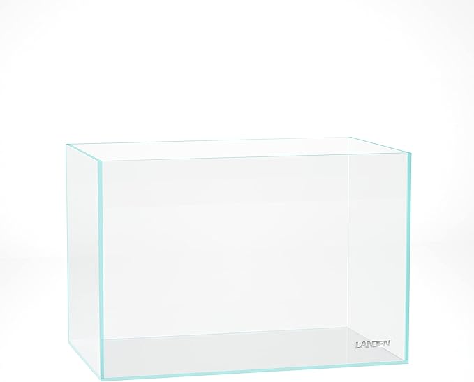 Landen 45P 10 Gallon Rimless Low Iron Aquarium Fish Tank,W17.7×D11.8×H11.8 in(45x30x30cm) 5mm Thickness with Nano Foam Leveling Mat