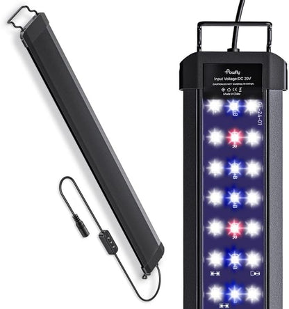 Pawfly 11 W Terrarium Reptile LED Light for 12" to 18" Terrarium Extendable Reptile Tank Light with Full Spectrum Brilliant White Blue Red Lights with Day & Night Modes and Adjustable Brightness