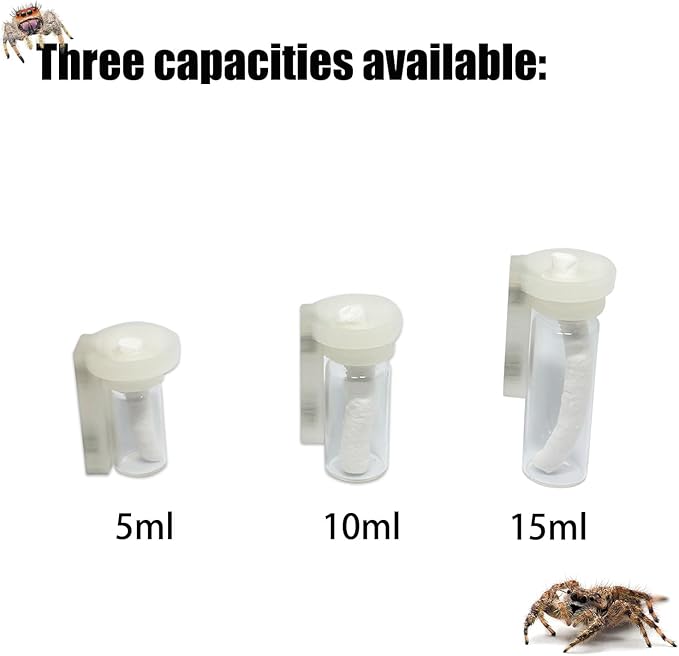 Jumping Spider Water Dispenser, Magnetic Hanging Feeder,Suitable for Jumping Spiders,Tarantulas, Praying Mantises,Arboreal Animals, and Other Small Animal Enclosure Accessories (Transparent, 10ML)