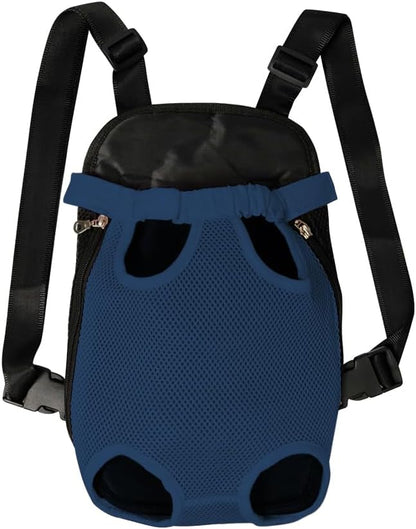 FEimaX Dog Carrier Backpack Pet Legs Out Front Cat Travel Bag, Adjustable Puppy Backpacks Carriers Hands-Free for Small Medium Dogs Cats Hiking Traveling Camping Daily Walking (Small, Navy)