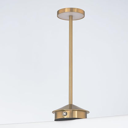 Orbit LED Cordless USB-C Re-Chargeable Desk Lamp, 5200mAh Battery Operated with 3 Color Temperature 2700K-3000K-3500K and Fingertip Touch On/Off Plus Dimming in Satin Brass