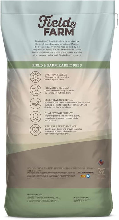 Blue Seal Field & Farm - Rabbit Feed 16 Complete | 25 Pound Bag, Premium Rabbit Food, Using Quality Ingredients, Pellets Provide Complete Daily Nutrition for All Rabbit Types