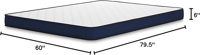 Signature Design by Ashley Queen Size Medium Firm 6 Inch Memory Foam Mattress with Breathable Quilted Cover, Fiberglass Free, Mattress in A Box
