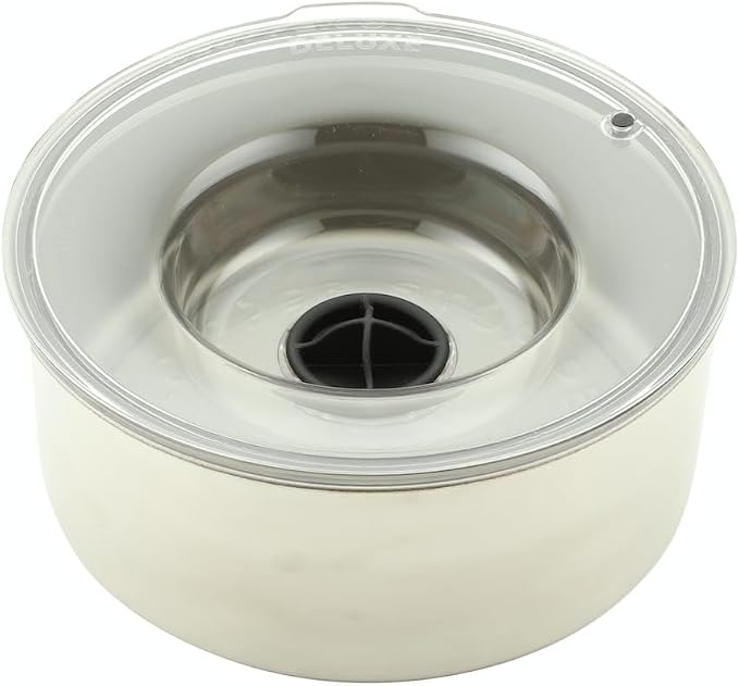 Stainless Steel Dripless Water Bowl with Tritan Plastic Lid, Holds 1 Gal, Reduces Spills & Trails Up to 85%+, Water Bowl for Medium Breed Dogs (21-50 lbs), The Original Slobber Stopper