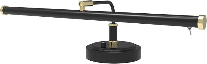 Cocoweb Adjustable LED Upright Piano Desk Lamp in Black with Brass Accents - PLED101D