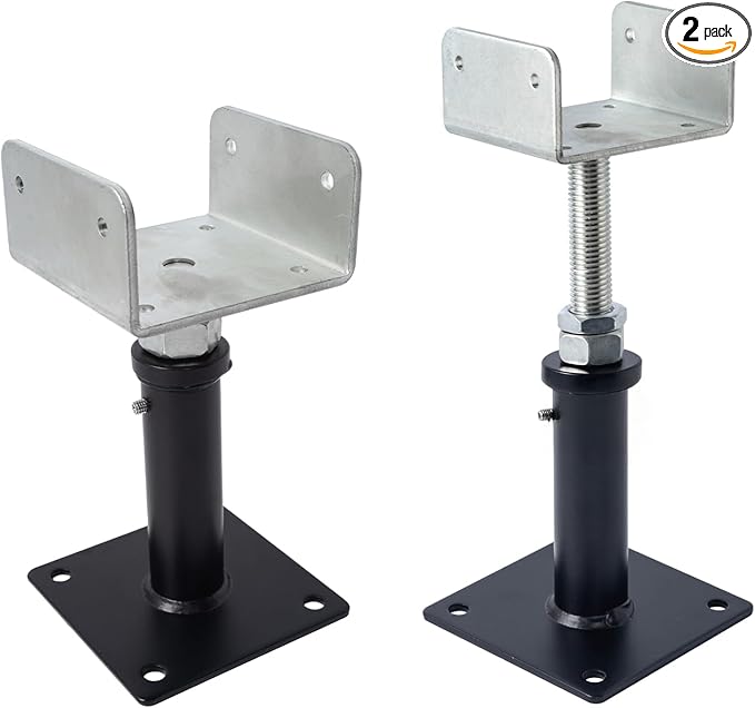 YXGJDP 2 Pack U-Shaped Floor Jack - Adjustable Steel Beam Support for 4x2, 4x4, 4x6 Joists Heavy Duty Screw Jack with U-Head Telepost & House Jack.6-8.5 Inch Adjustment Range.