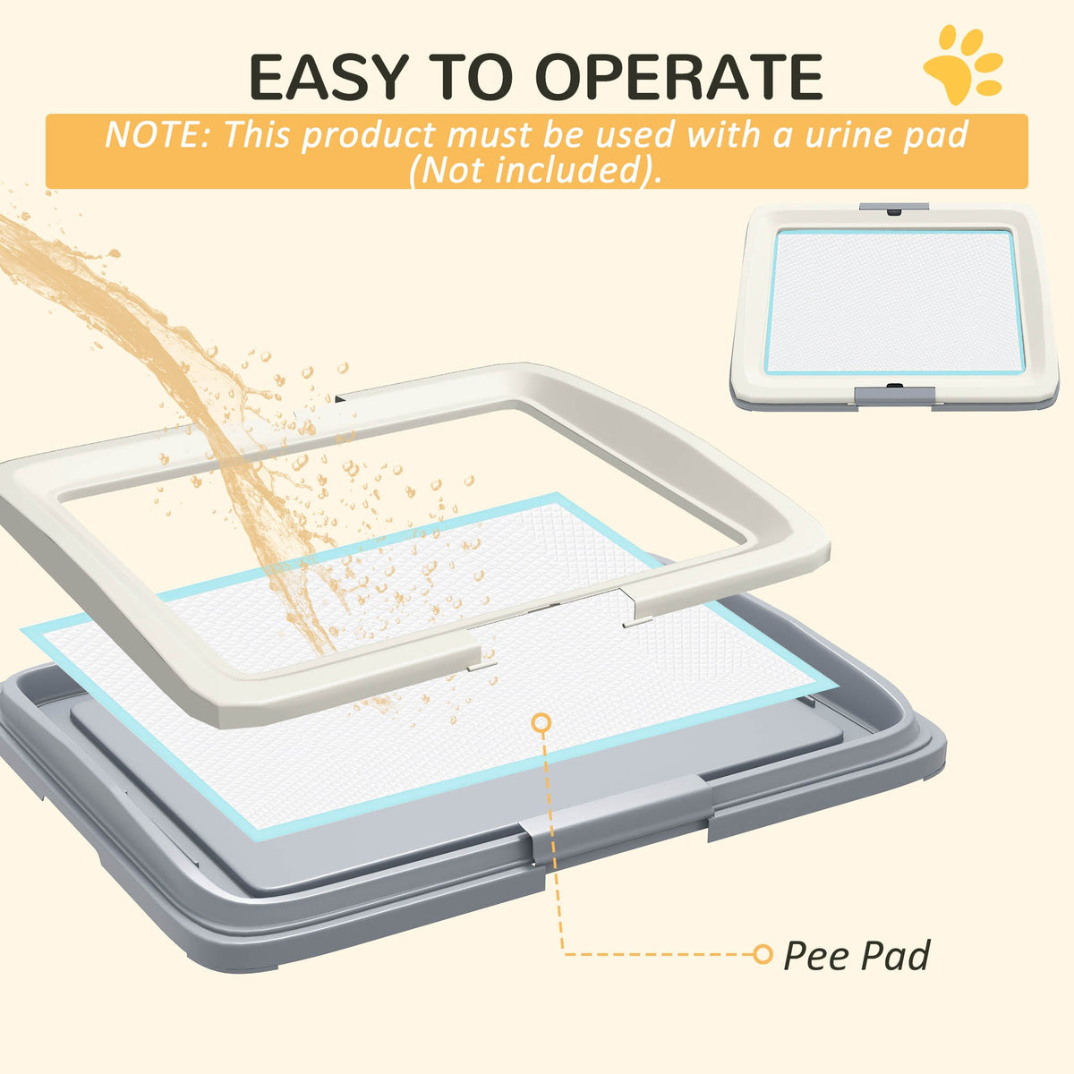 Dog Toilet Tray For Training Dogs, Dog Litter Tray For Indoor, Outdoor, 63 X 49 X 6cm