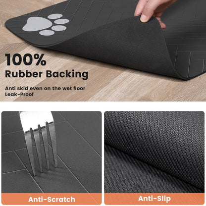 Pet Feeding Mat Absorbent Pet Placemat For Food And Water Bowl With Waterproof Rubber Backing Quick Dry Water Dispenser Mat For Dog And Cat