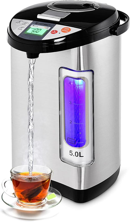COSTWAY Instant Electric Hot Water Boiler and Warmer, 5-Liter LCD Water Pot