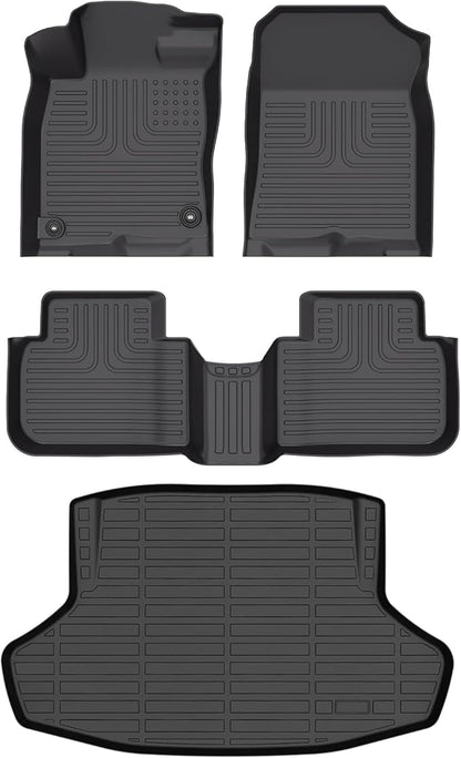 HAFIDI® Floor Mats & Cargo Liner Set Fit for 2022 2023 2024 2025 2026 Honda Civic Sedan Only (Civic Sedan Only, Not for Hatchback) All Weather TPE Car Full Set Floor Liners Custom Accessories - Black