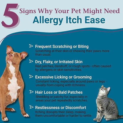 PetAlive Anti Itch Relief for Dogs and Cats Granules - Homeopathic Cat and Dog Allergy Relief - Stops Scratching, Soothes Redness and Dryness - Anti Itch for Dogs and Cats