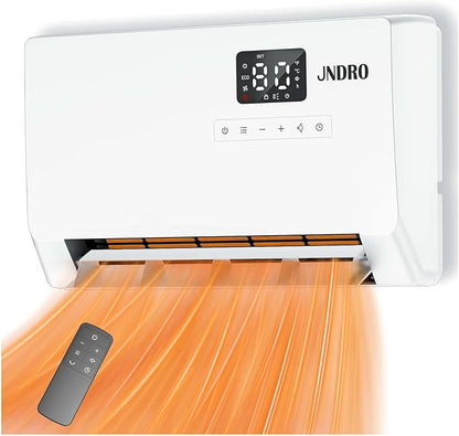 Wall-Mounted Space Heater with ECO Thermostat and Remote Control, LED Display