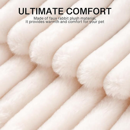 MEWOOFUN Dog Bed for Medium Dogs, Washable Large Cat Beds for Indoor Cats, Donut Pet Bed for Dogs and Cats with Anti-Slip Bottom (Beige, 27"x27"x10")