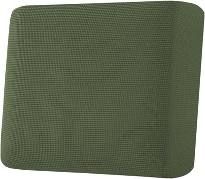 H.VERSAILTEX Super Stretch Individual Seat Cushion Covers Sofa Covers Couch Cushion Covers Slipcover Sets Thick Jacquard Textured Twill Fabric (1 Piece Chair Cushion Cover, Bronze Green)