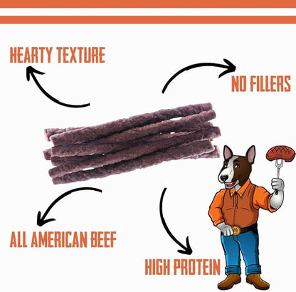 Bully Boy's Famous Beef Sticks Dog Treats | Free from Wheat, Corn, Soy, or Gluten | USA Sourced Ingredients | with Smokehouse Beef | Made in Utah | 15 oz - 3 Pack