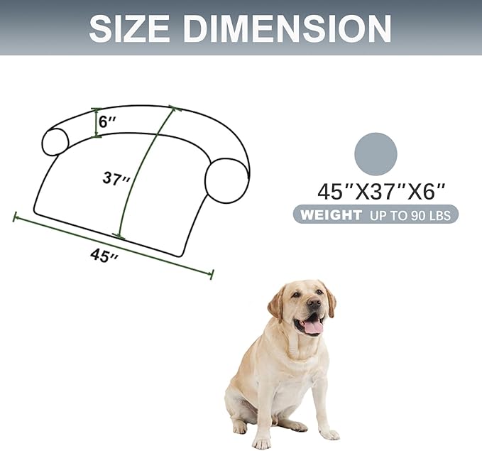 Tinaco Calming Dogs/Cats Bed Mats, Dog Pad Washable Removable Couch Cover, Plush Long Fur Mat for Pets, Waterproof Lining, Perfect for Small, Medium and Large Dogs and Cats (Gradient Gray, 45"x37")