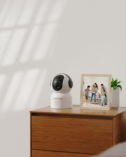 4K 8MP WiFi Camera, 360°Pan/Tilt Indoor Camera, 2-Way Talk, One-Touch Calling