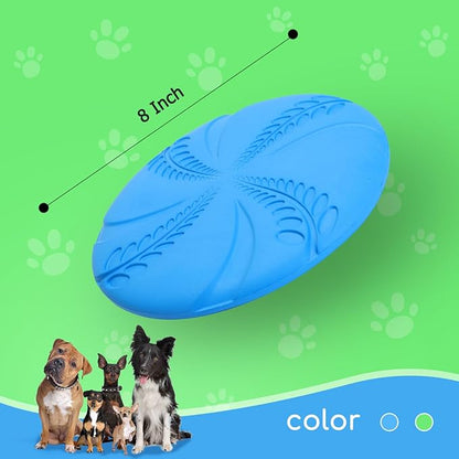 Nobleza 2 Pack Dog Flying Disc Flexible Floatable Dog Disc Toy for Long-Distance Flies and Floats， Lightweight Soft Flying Discs Toy for Small Medium Large Dogs to Fetch & Catch， Blue & Green