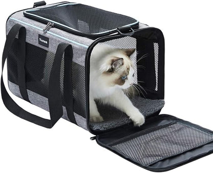 Vceoa 17.5x11x11 Inches Cat, Dog Carrier for Pets Up to 16 Lbs, Soft-Sided Cat Bag Animal Carriers Travel Puppy Carry As a Toy of Fabric Pet Home