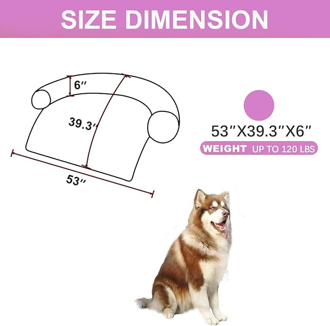 Tinaco Luxurious Calming Dogs/Cats Bed Mats, Dog Pad Washable Removable Couch Cover, Plush Long Fur Mat for Pets, Waterproof Lining, Perfect for Small, Medium and Large Dogs and Cats (Pink, 53"x39")