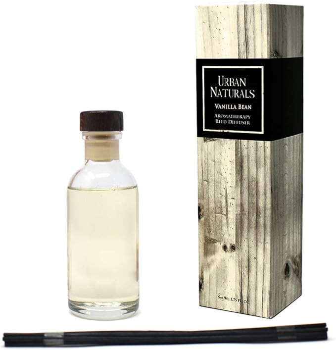 Urban Naturals Vanilla Bean Scented Oil Reed Diffuser Gift Set | Vanilla Cream