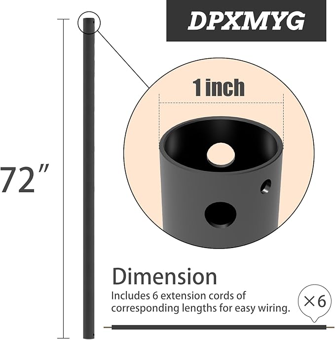 DPXMYG 72 inch Ceiling Fan Downrod