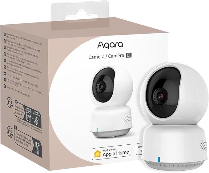 Aqara 2K Indoor Security Camera E1, Pan & Tilt, HomeKit Secure Video Indoor
