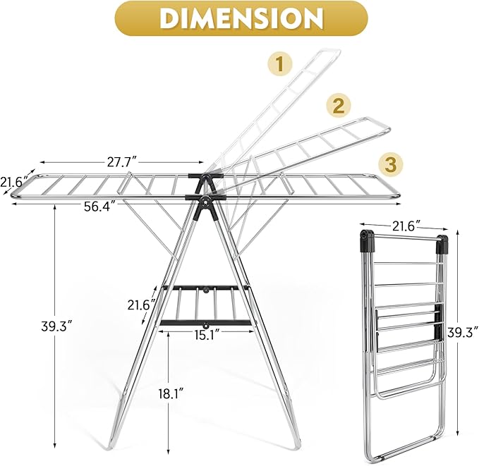 APEXCHASER Clothes Drying Rack, Drying Rack Clothing