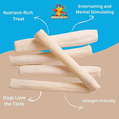 Brazilian Pet All Natural Treats Rawhide Retriever Beefhide Rolls Dog Chews Bones, Single Ingredient - Long Lasting Chew 10-11" (20 Count)