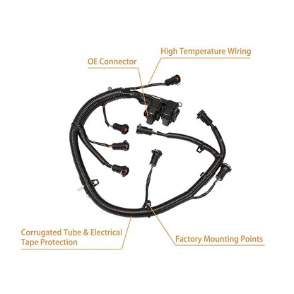 FICM Engine Fuel Injector Complete Wiring Harness | for Ford 6.0L Powerstroke Diesel | 2003-2007 F250 F350 F450 F550, 2004-2005 Excursion | Replace# 5C3Z-9D930-A, 5C3Z9D930A