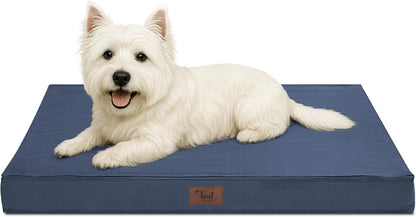 Outdoor Dog Bed for Small Dogs, Waterproof Dog Crate Bed for Small Dogs, Orthopedic Egg Crate Foam Puppy Beds with Washable and Removable Oxford Cover, Navy