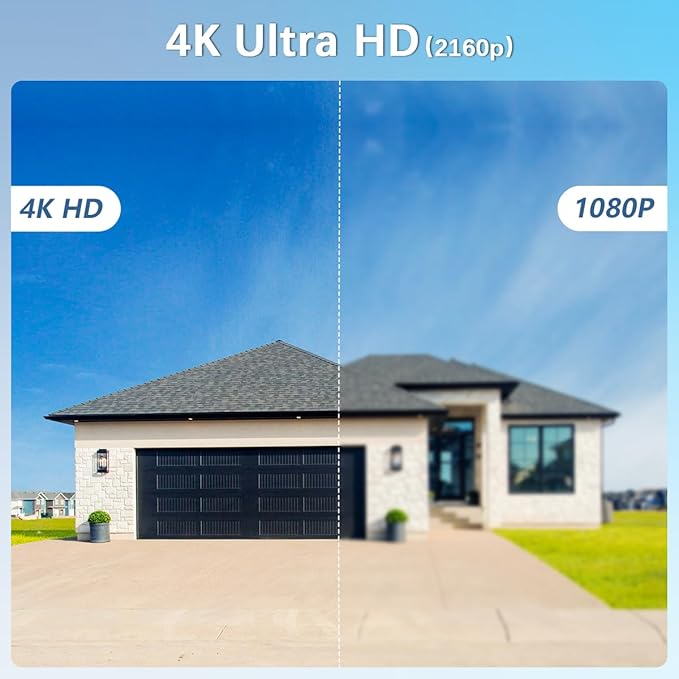 【130°Ultra Wide-Angle】 Outdoor Wired Security Camera System, Home Video