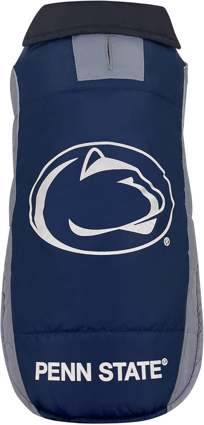 Pets First Collegiate Penn State Nittany Lions Puffer Vest for Dogs & Cats. Size Large. Warm, Cozy, and Waterproof Dog Coat, for Small and Large Dogs/Cats.