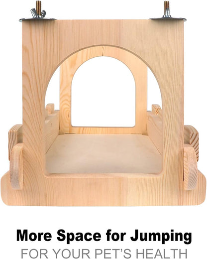 YKD Chinchilla Wood Suspension Bridge, Hanging Large Small Animal Wooden Bridge Platform, Small Animals Habitat Toy for Chinchillas Sugar Gliders Rats Squirrel