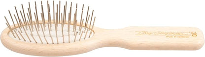 Chris Christensen Dog Brush, 5.75" x 1.25" Little Wonder Pin Brush (20mm), Original Series, Groom Like a Professional, Stainless Steel Pins, Lightweight Beech Wood Body, Ground and Polished Tips