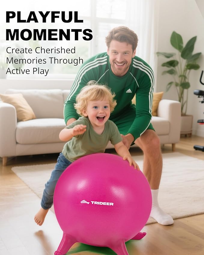 Trideer Flexible Seating for Classroom Elementary, Yoga Ball Chairs for Kids, Wobble Chair of School Supplies for Sensory Kids, Student Desk Chairs for Homeschool (Pink, 55cm)