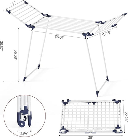 APEXCHASER Clothes Drying Rack Foldable, Large Drying Rack Clothing, Winged