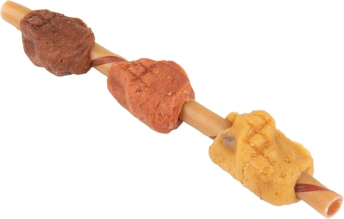 SmartBones Smart Kabobz, Treat Your Dog to a Rawhide-Free Chew Made With Real Chicken, Beef and Pork, 12 Count (Pack of 1)