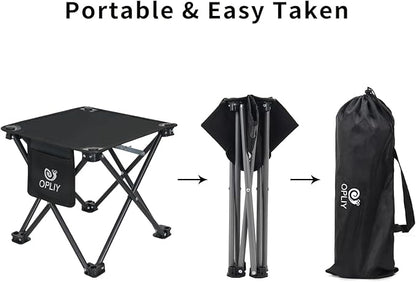Opliy Camping Stool Upgrade Foot Stool for Camping Fishing Hiking Gardening and Beach, Camping Seat with Carry Bag (Black)