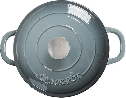 Crock Pot Artisan 5-Quart Round Enameled Cast Iron Dutch Oven – Slate Gray